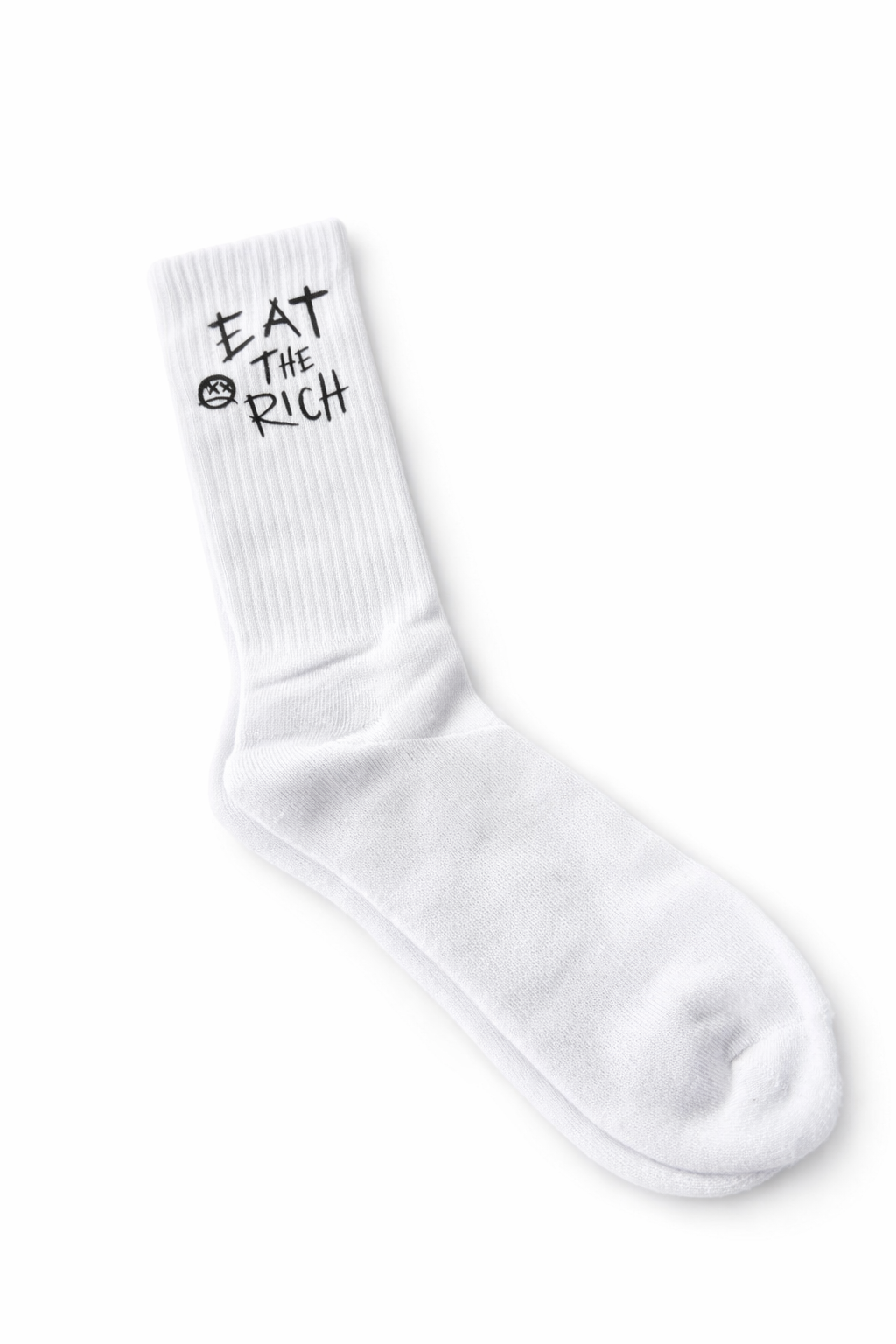 Eat The Rich White Sock