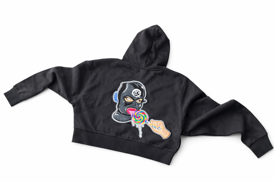 Chenille Patch ETR Women Ski Mask Hoodie