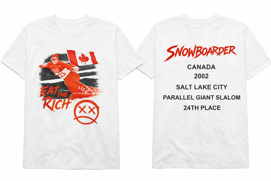 Eat The Rich Snowboarder T-Shirt Ryan Wedding (White)