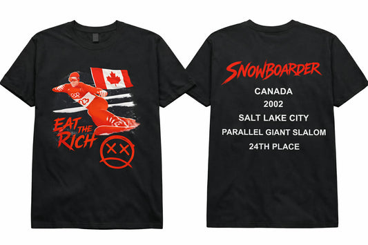 Eat The Rich Snowboarder T-Shirt Ryan Wedding (Black)